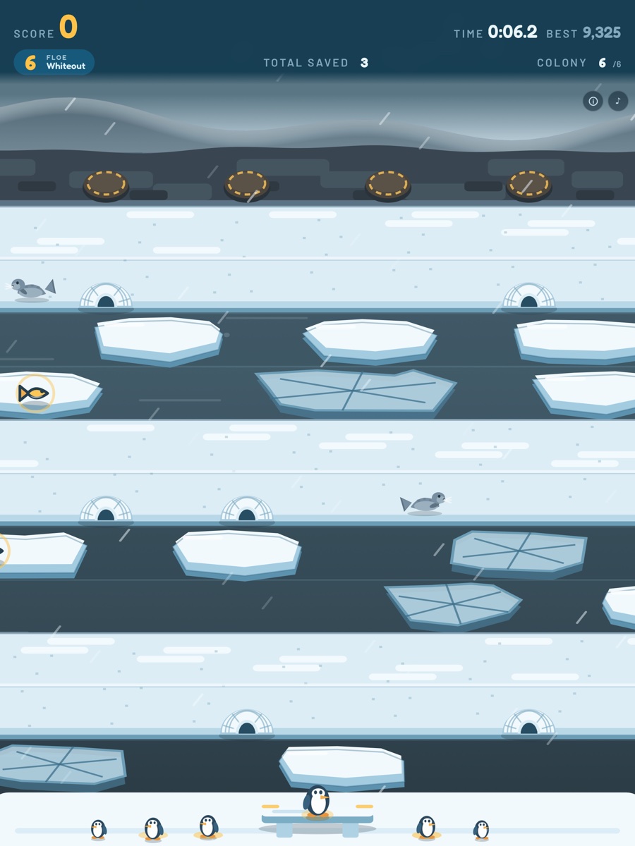 Tuxedo Panic in a whiteout: snow falling over the drifting pack ice.